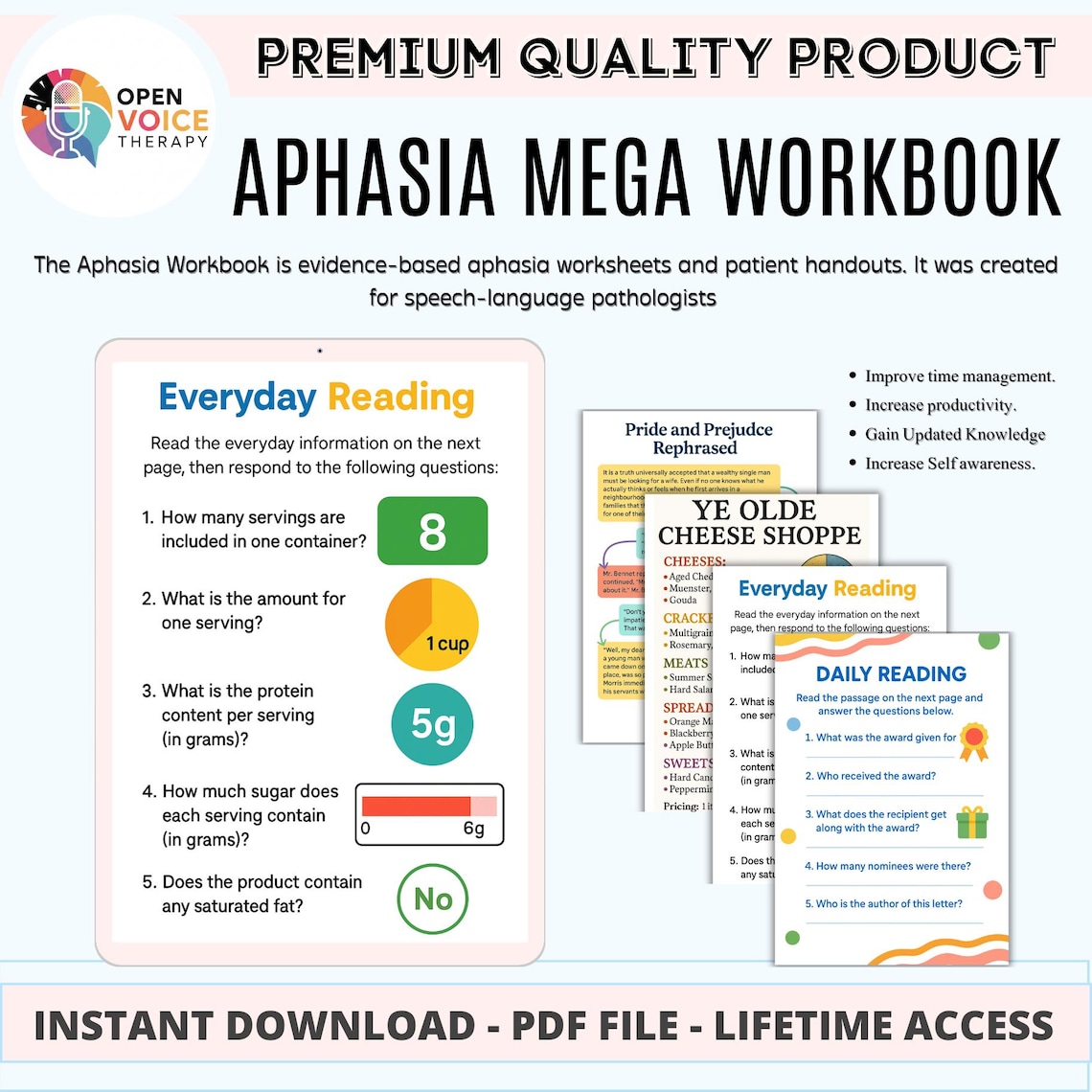The Aphasia Workbook PDF for Stroke and TBI Evidence-based Worksheets ...