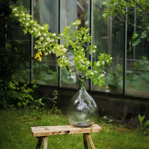 Vintage Glass Demijohn – Authentic Rustic Vase for Branches or Floral Decor