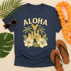 Aloha Castle Tee – Tropical Disney Inspired Shirt | Unisex Vacation Shirt | Aulani & Polynesian Resort Vibes | Hawaii Disney Shirt