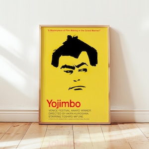 Yojimbo Movie Poster Print – Minimalist Japanese Cinema Art – Akira Kurosawa – Toshiro Mifune – Vintage Samurai Wall Decor – Unframed