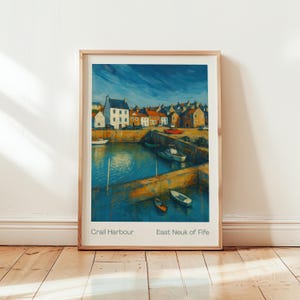Crail Harbour Poster – East Neuk of Fife Wall Art – Scottish Coastal Village Print – Seaside Fishing Harbour Decor – Unframed