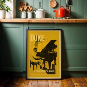 n a Sentimental Mood – Duke Ellington Jazz Poster – Vintage Style Jazz Piano Wall Art – Gift for Jazz Lovers – Unframed