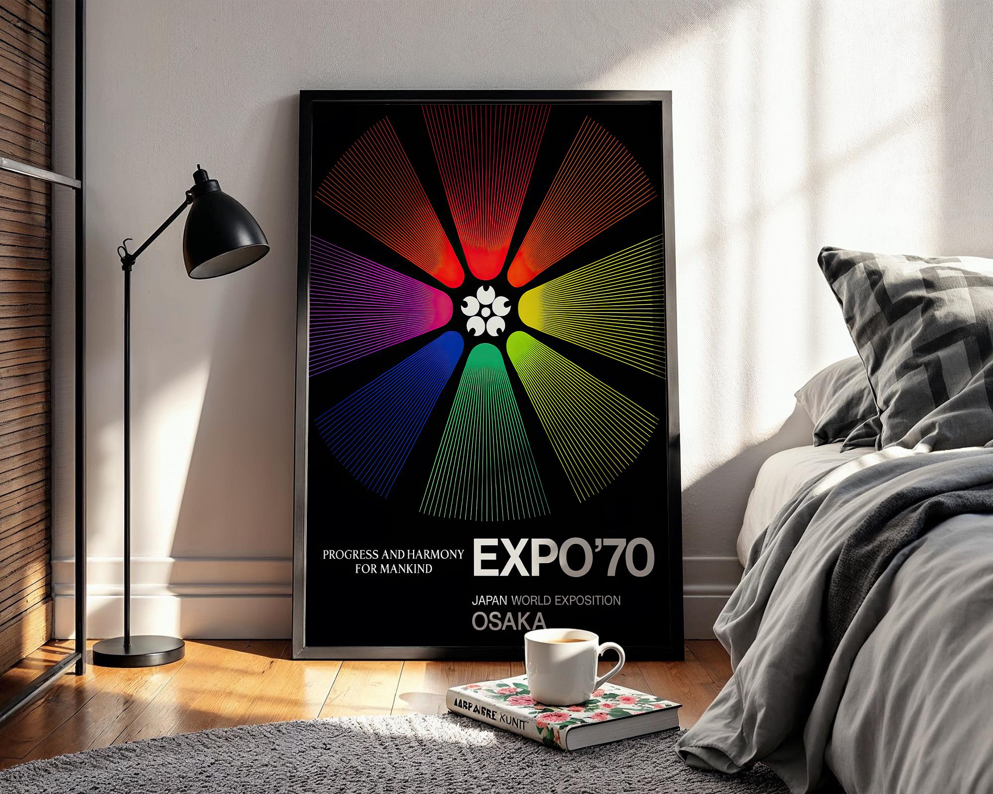 EXPO '70 大阪万博アートワーク付き布製笠、サンバイザー。当時もの。 EXPO '70 大阪万博アートワーク付き布製笠、サンバイザー。当時