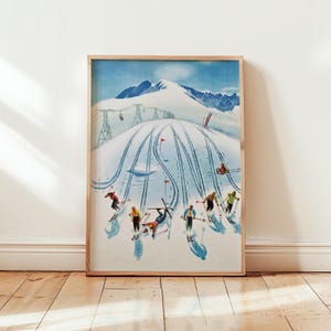 Nízke Tatry Ski Poster - Vintage Winter Sport Wandkunst - Mid-Century Ski Resort Print - Retro Schnee Ski Dekor - Ungerahmt