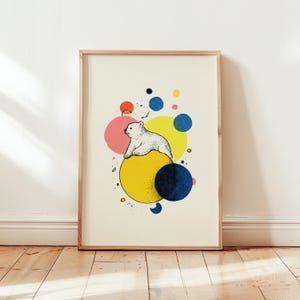 Polar Bear Nursery Print: Modern Kids&#39; Wall Art