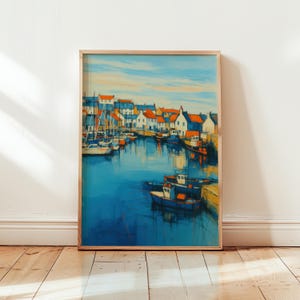 Anstruther Harbour Poster – Coastal Village Wall Art – Fife Seaside Print – Scottish Fishing Town Decor – Unframed