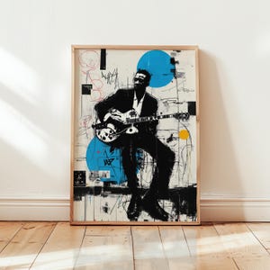 Jazz Guitarist Wes Montgomery Poster – Abstract Music Wall Art – Cool Urban Decor – Unframed