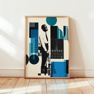 Jazz Legend Poster – Modernist Jazz Wall Art – Abstract Blue Note Style Print – Musician Graphic Decor – Unframed