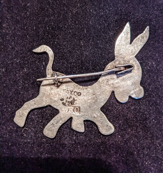 Vintage Silver Donkey Pin or Brooch Stamped 980 T… - image 4