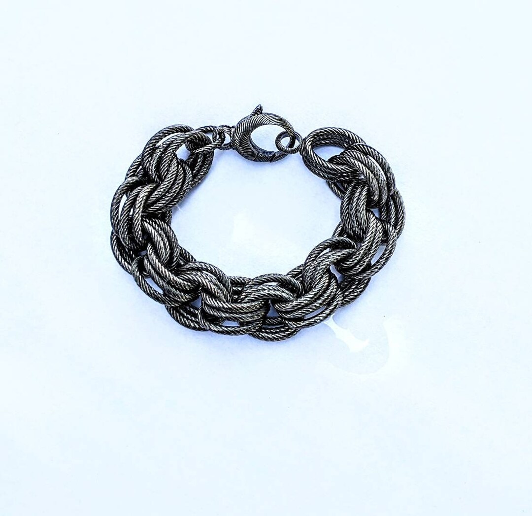 Bronze Milor Italy Bracelet in Black with Silver Sheen Etsy