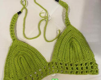 Tops cortos y tops de bikini de crochet