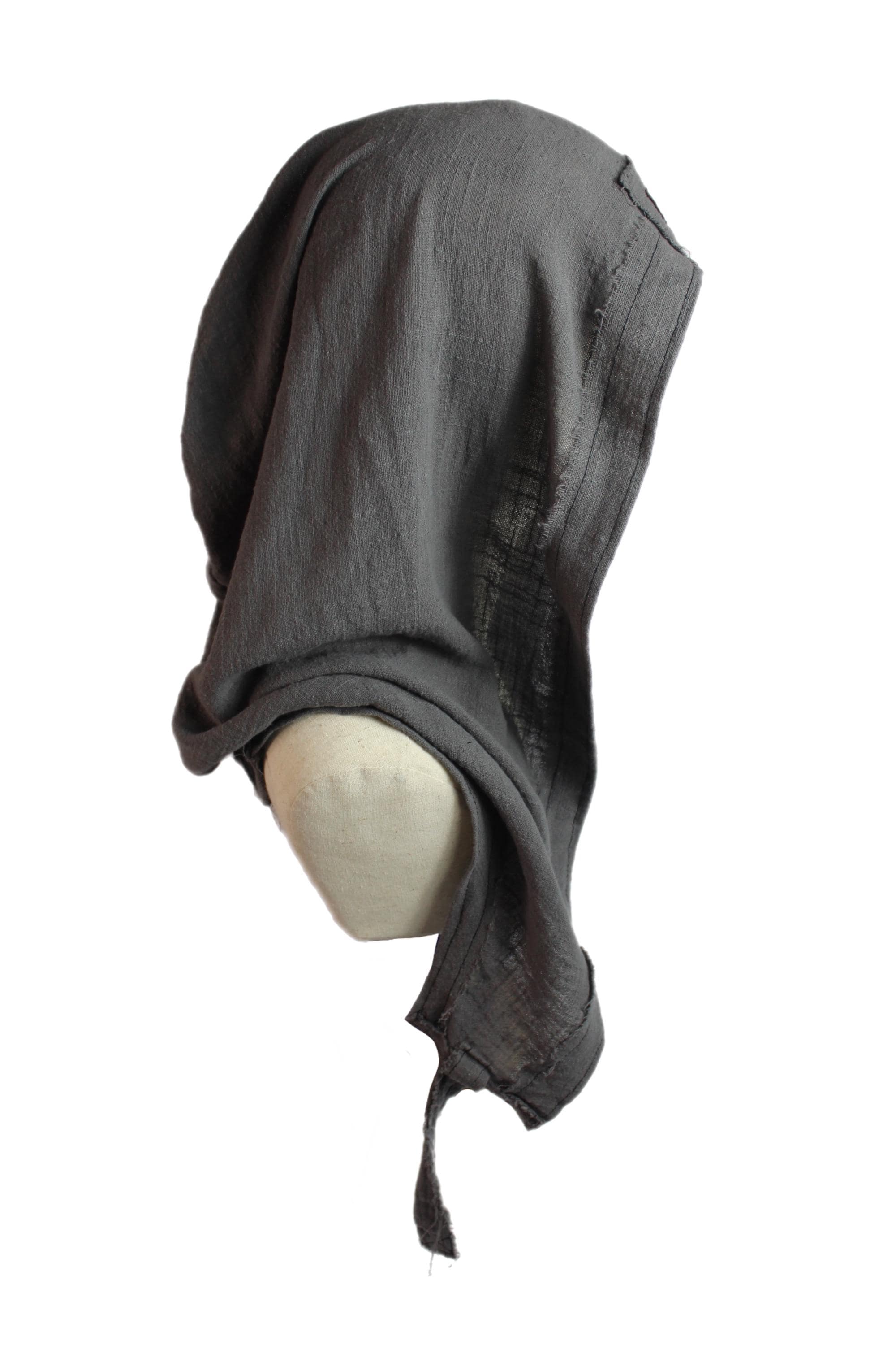 DURAG HOOD Storm Grey Headpiece 100% Linen by AAMBIVERT