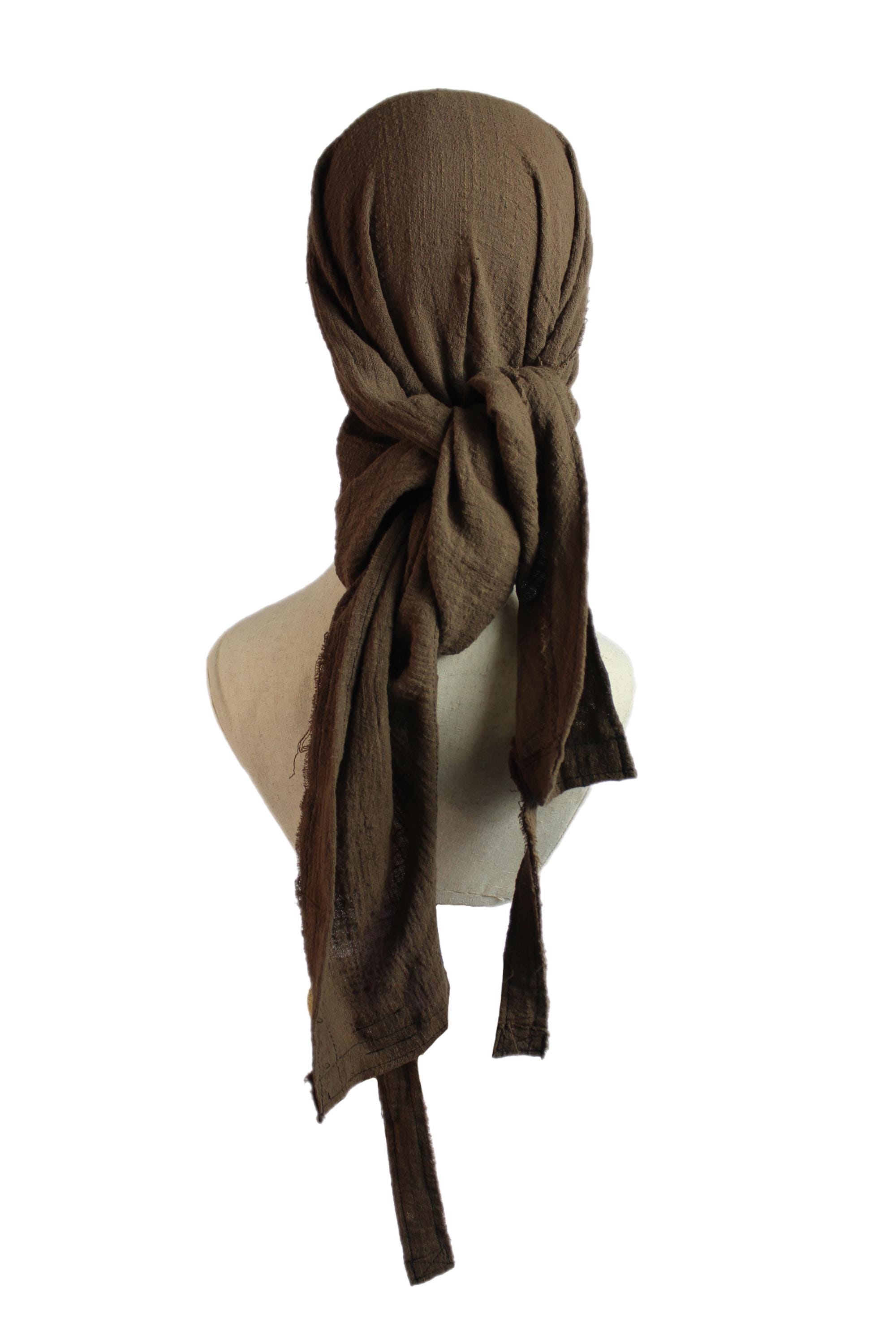 DURAG HOOD Desert Brown Headpiece 100% Linen by AAMBIVERT