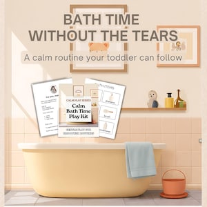 Calm Bath Time Play Printable, Toddler Bath Routine Cards, No More Bath Tantrums, Speech Delay Support, Montessori Toddler Activity
