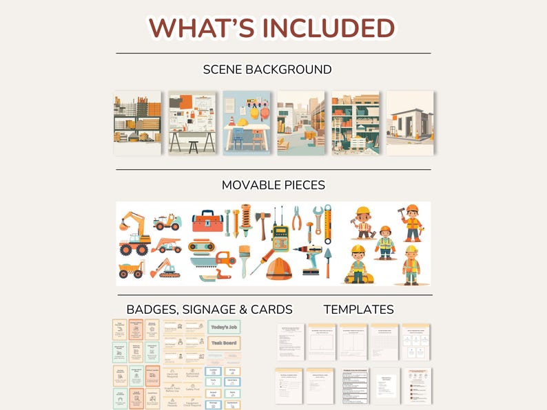 Construction Dramatic Play Printable | Construction Pretend Play Set ...
