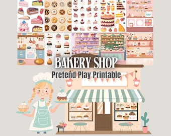 Bäckerei Pretend Play Druckbare Set für Kinder | Rollenspiel-Aktivität | Vorschule PDF Download