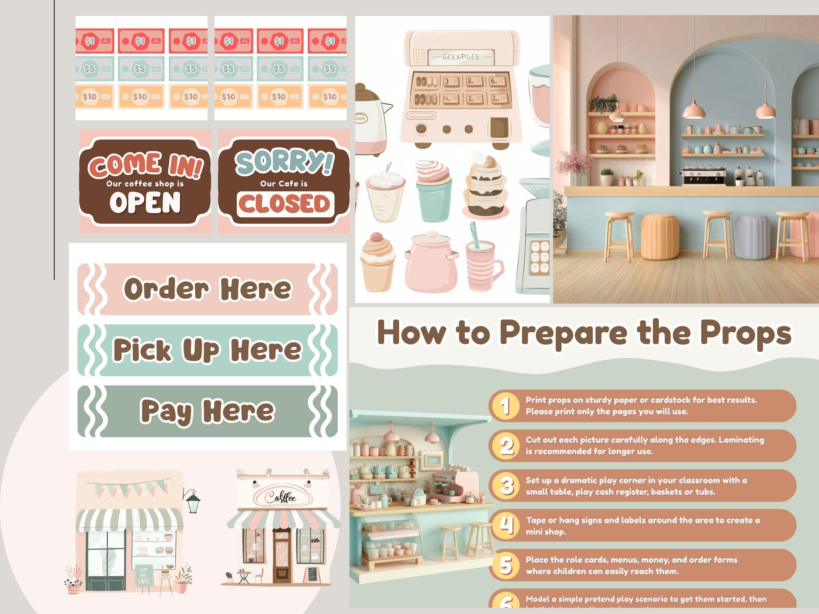 Cafe Pretend Play Set | Coffee Shop Role, Dramatic Play (PDF - Etsy ...