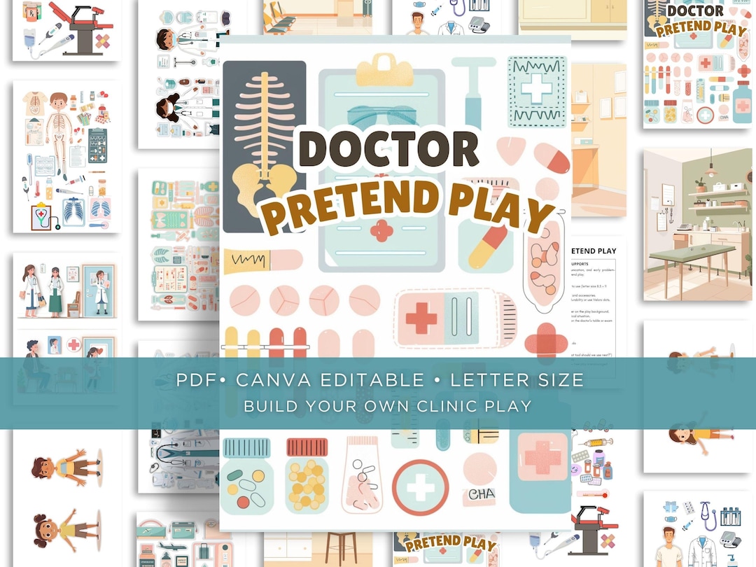 Doctor Role Play Printable Set for Preschool, Medical Pretend Play ...