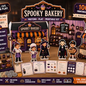 Halloween Bakery Pretend Play Printable Kit Dramatic Play Center Preschool Bakery Busy Book Homeschool Role Play Halloween Activity
