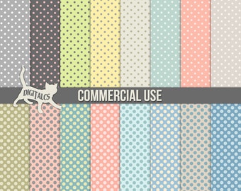 Polka dot digital paper Digital paper dots digital paper polka dots paper Craft paper Scrapbook paper Printabe paper scrapbooking