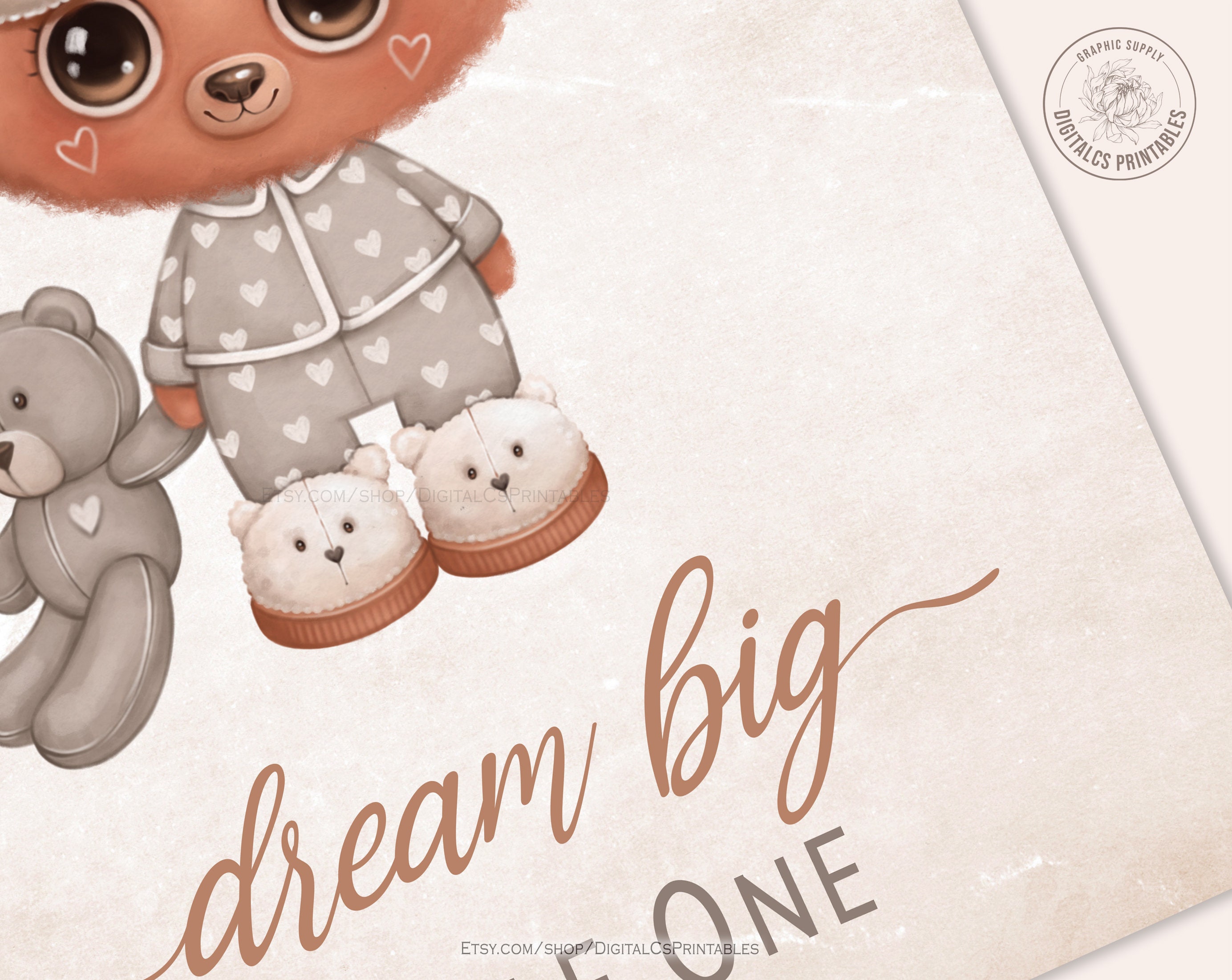 Dream Big Little One Printable Sign Nursery Wall Art Nursery - Etsy
