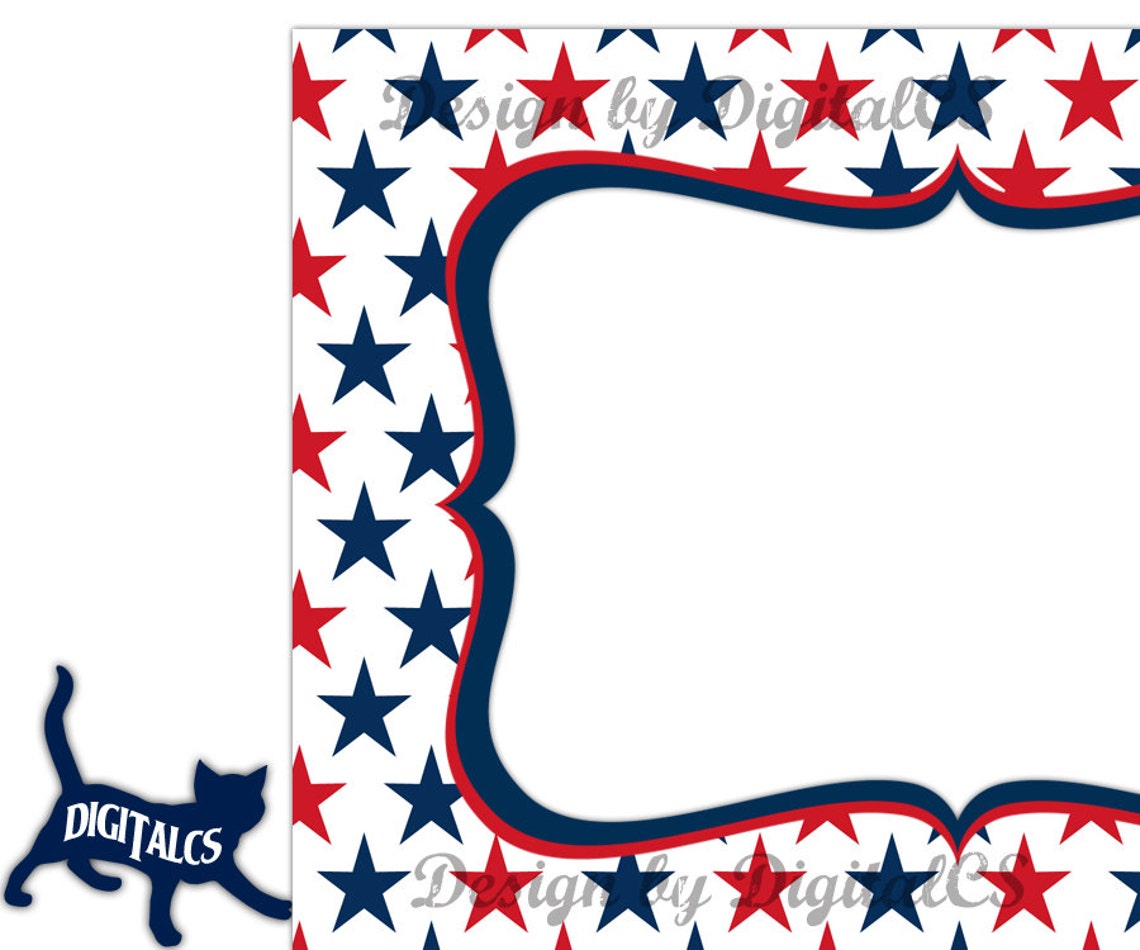 4th of July Clipart Frames Digital Frame Clipart Clip Art Independence ...