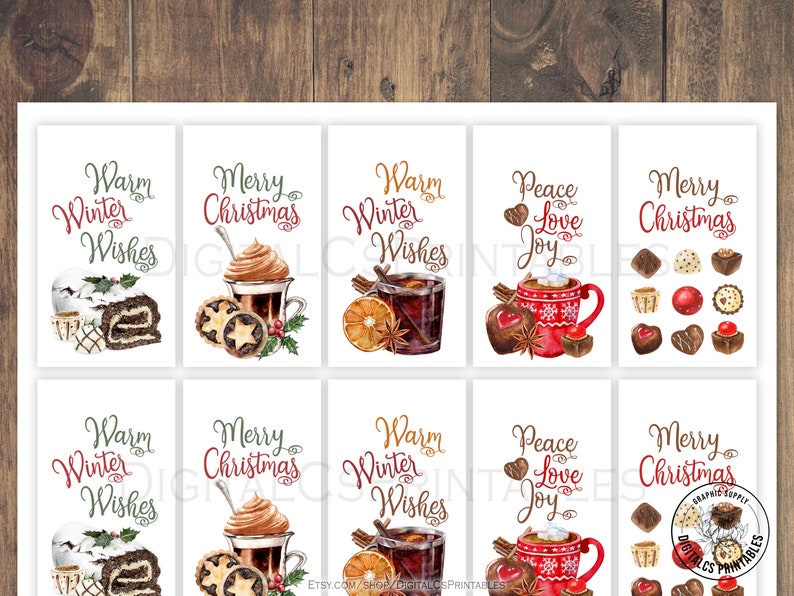 Printable Christmas Gift Tags Christmas Treats Desserts Sweets - Etsy