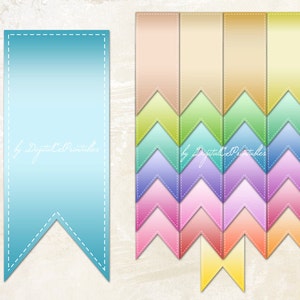 Flag Clipart Design Elements Ribbon Clipart Flag Clip Art - Etsy