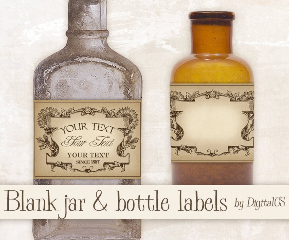Printable Apothecary Labels for Jars Jar Labels Vintage Labels Vintage ...