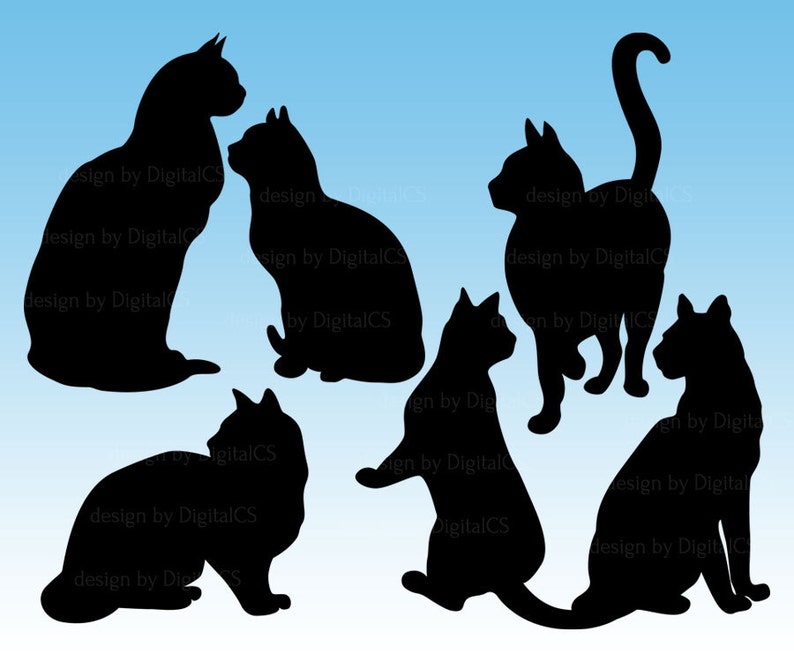 Cat clipart Black cat clip art Halloween clipart Halloween cat Catlover Cat lover vdigital PNG commercial use clipart image 1