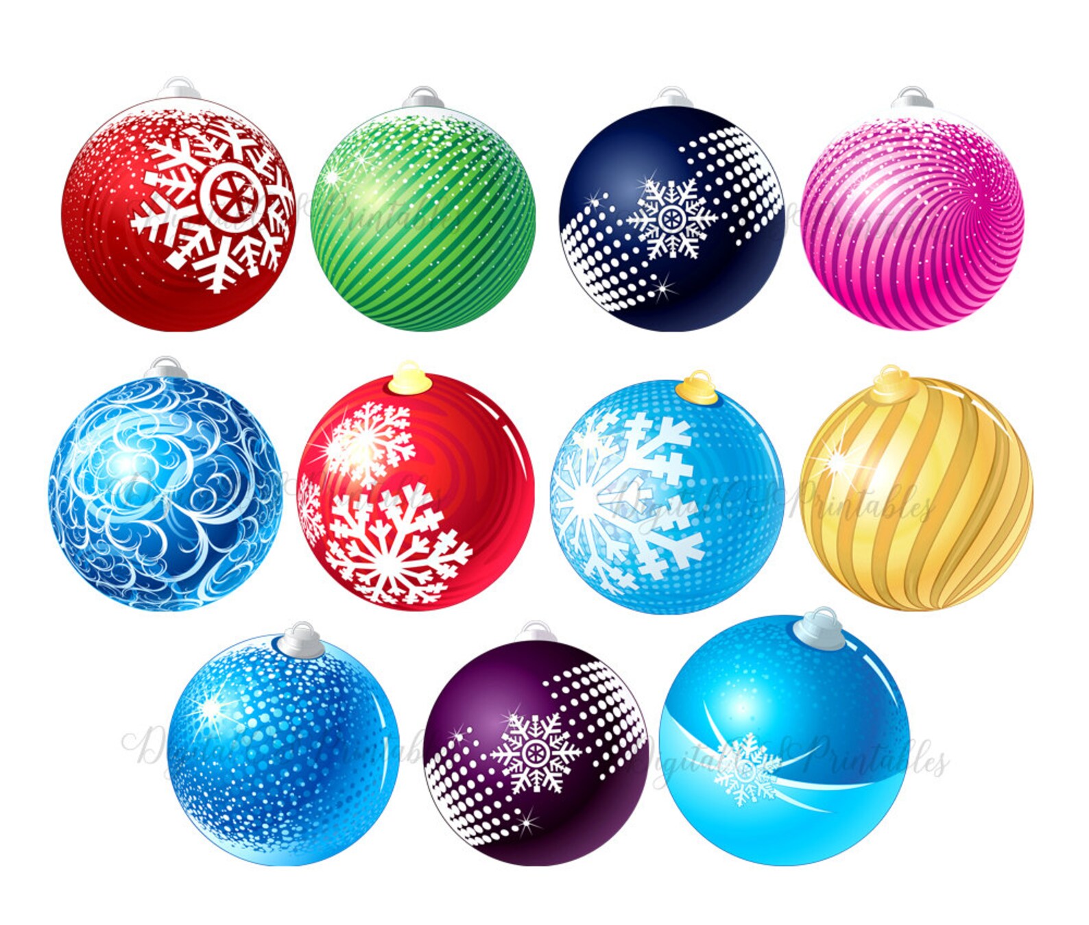 Christmas Clipart Christmas Clip Art Christmas Ball Clipart - Etsy