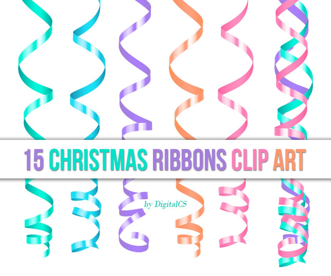 Ribbon Clip Art Holiday Clipart Christmas Clipart Christmas - Etsy