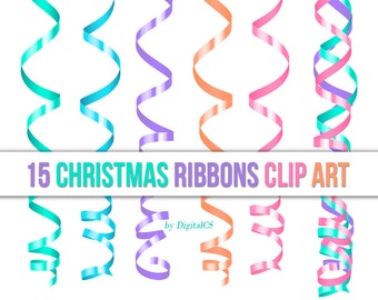 Ribbon clip art Holiday clipart Christmas clipart Christmas ribbon clipart Christmas clip art Digital clipart digital png