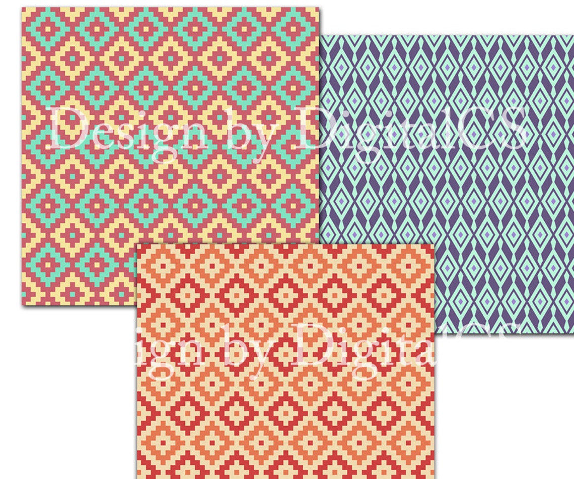 Aztec Digital Paper Aztec Tribal Digital Paper Tribal - Etsy