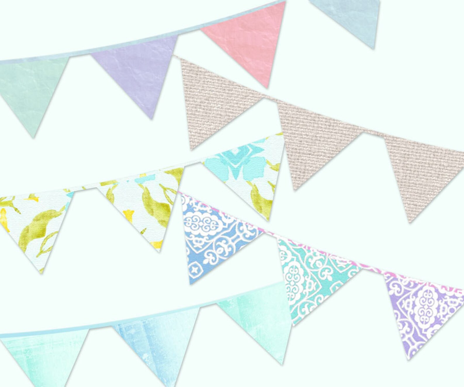 Pastel Bunting Clipart Bunting Clip Art Baby Bunting Banner Etsy