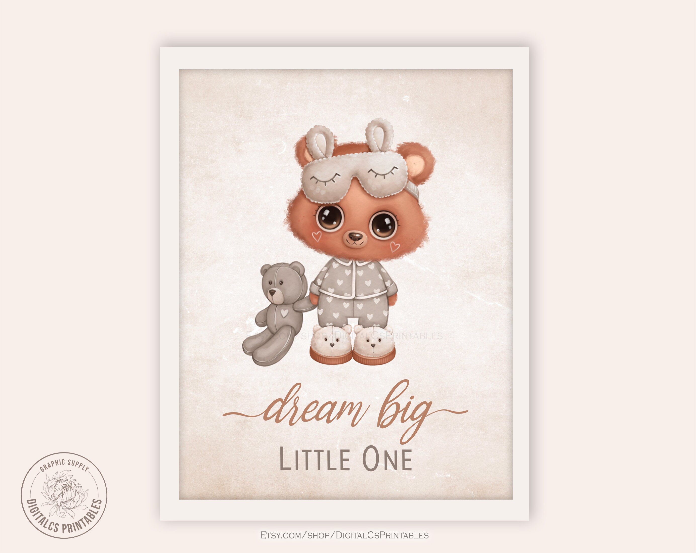 Dream Big Little One Printable Sign Nursery Wall Art Nursery - Etsy