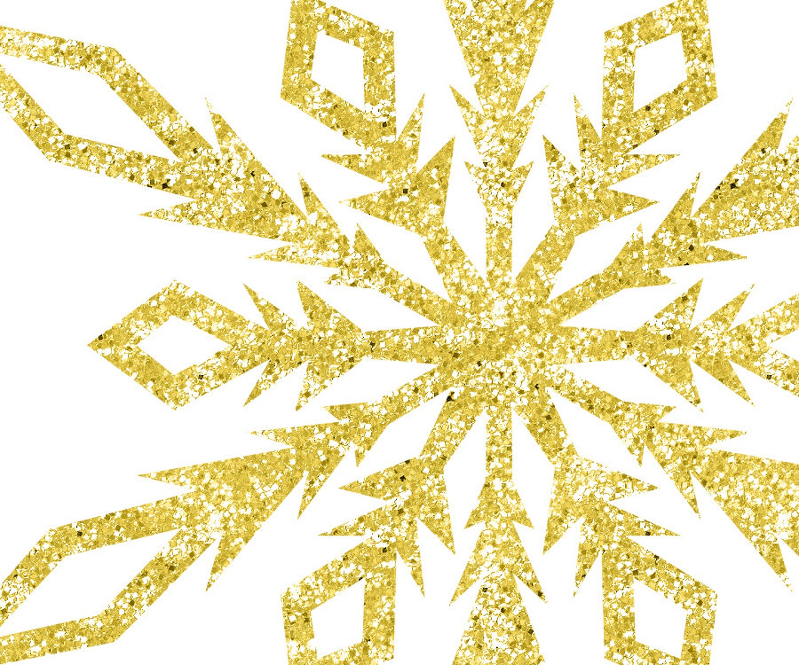 Christmas Clipart Gold Glitter Snowflake Clipart Holiday Clipart Gold
