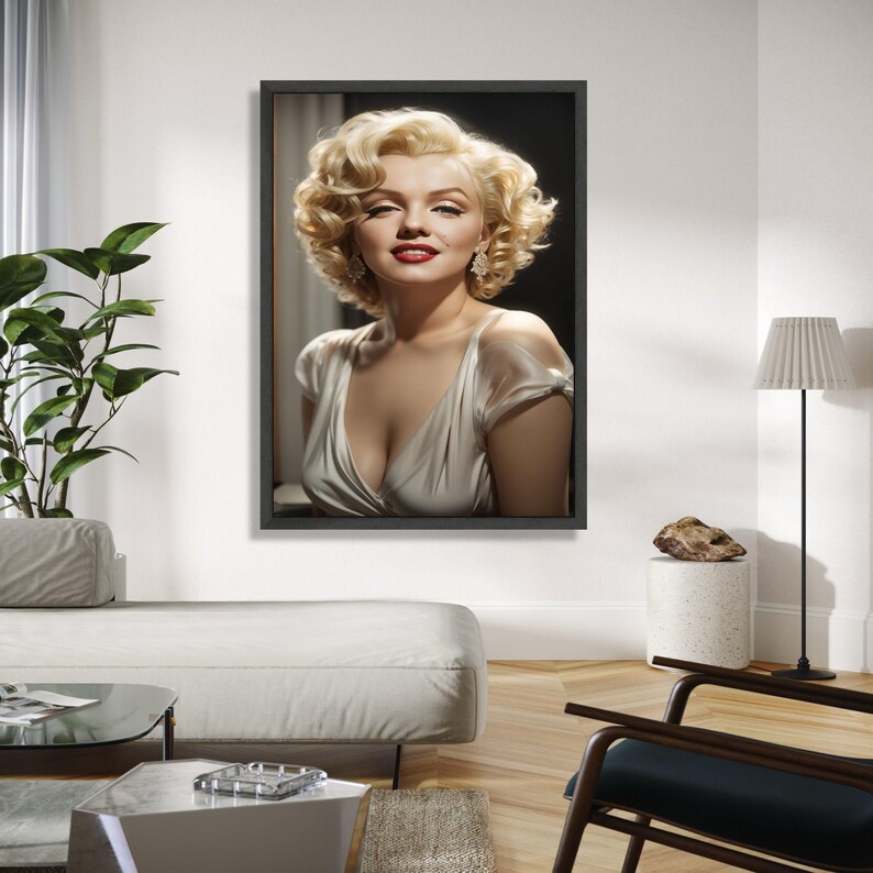 Marilyn Monroe Glamour Portrait Canvas, Vintage Hollywood Icon Wall Art ...