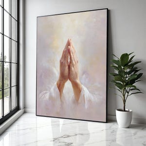 Praying Hands Canvas Art, Jesus Prayer Wall Decor, Spiritual Religious Canvas, Christian Home Decoration, Faith Gift Art, Home Decor, Print