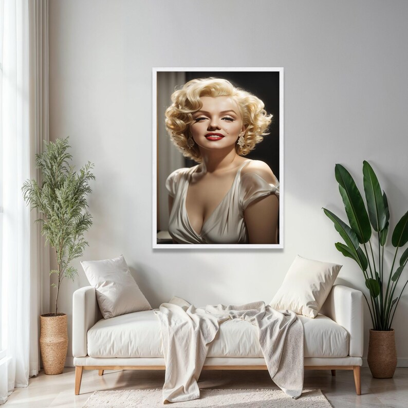 Marilyn Monroe Glamour Portrait Canvas, Vintage Hollywood Icon Wall Art ...