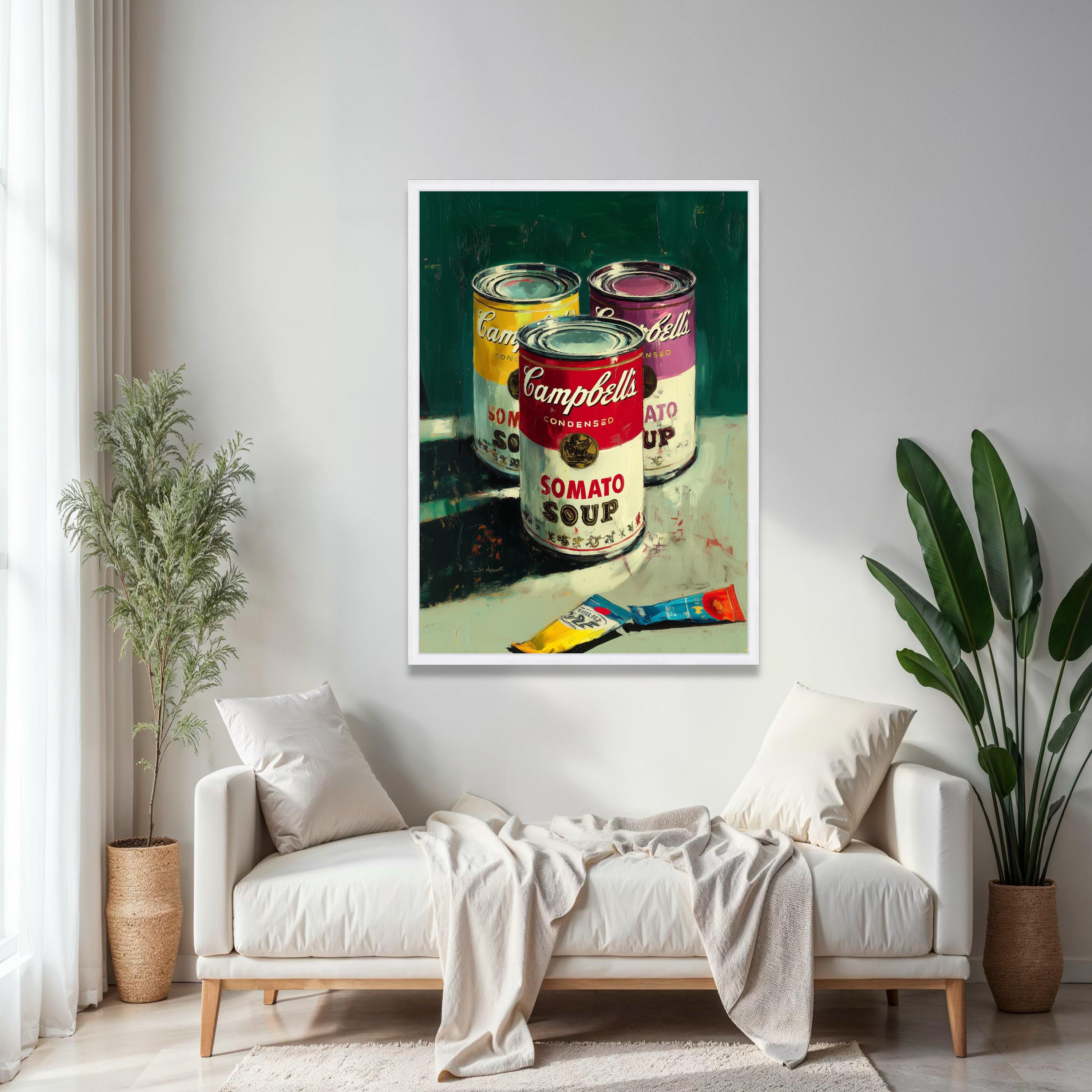 Campbell's Soup Cans Art Print, Pop Art Canvas Wall Art, Colorful