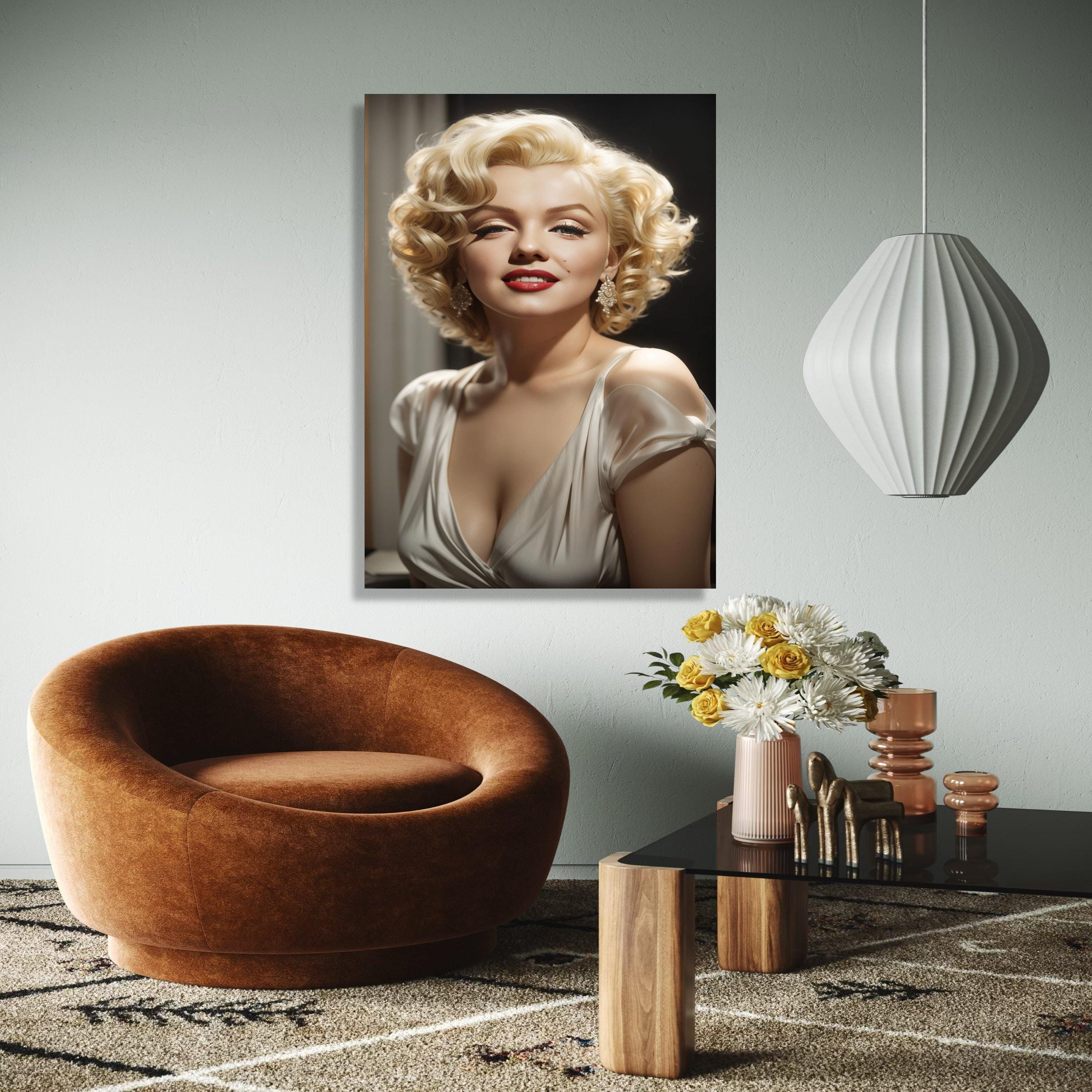 Marilyn Monroe Glamour Portrait Canvas, Vintage Hollywood Icon Wall Art ...