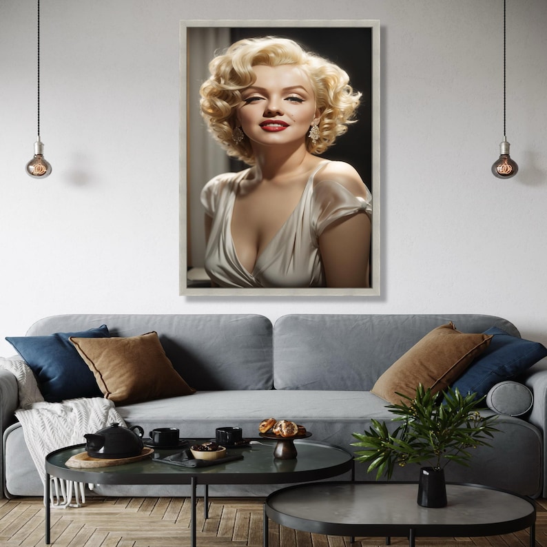 Marilyn Monroe Glamour Portrait Canvas, Vintage Hollywood Icon Wall Art ...