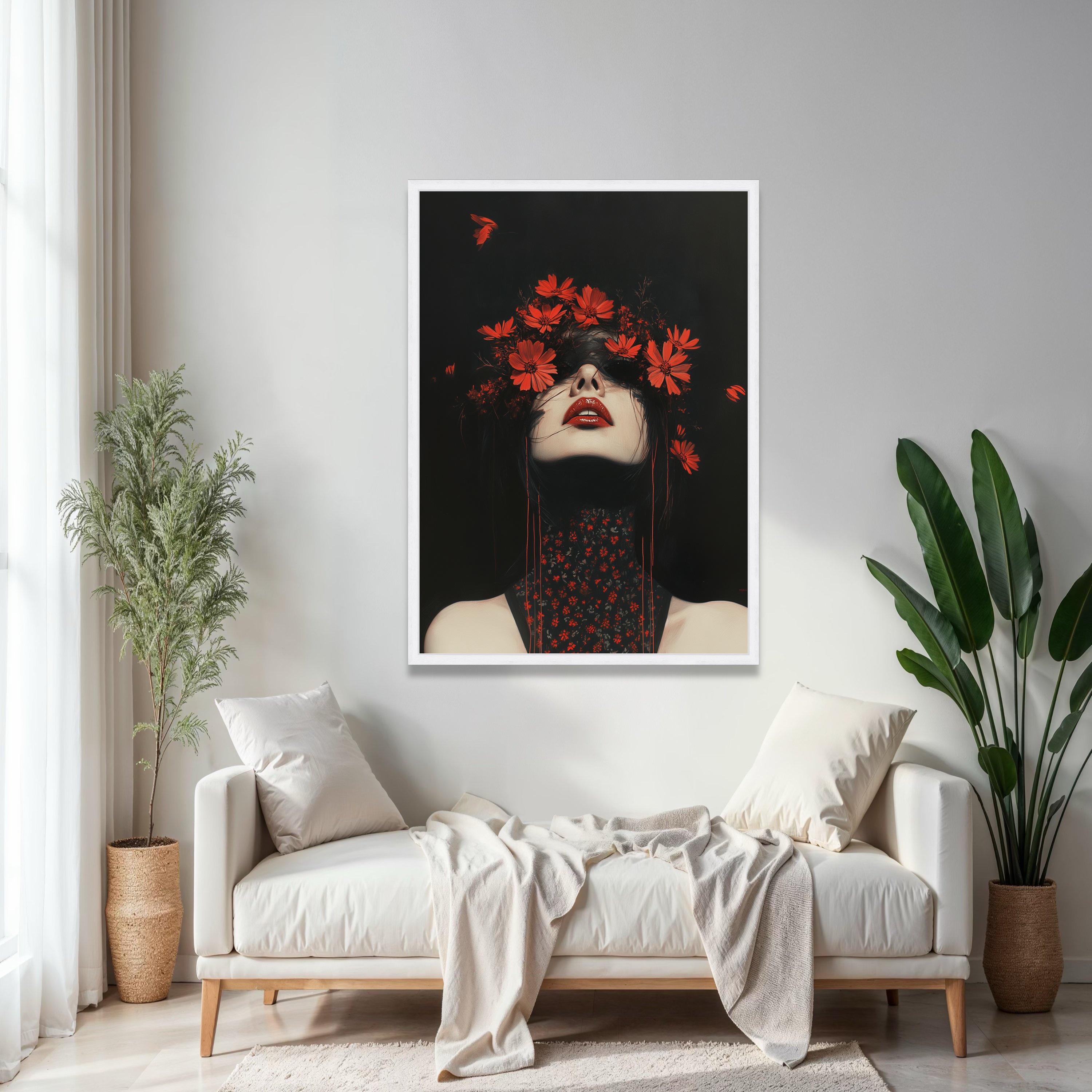 Poster Su Tela Vintage Moody 60x90 Cm | Ragni E Ragnatela Botanica, Stampa Gotica Dark Academia Per Arredo Parete