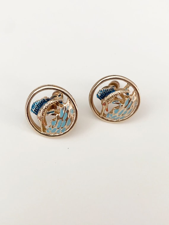 Vintage Swordfish Earrings - image 1
