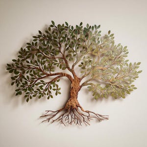 Metalowe Drzewo Życia – sztuka ścienna: nowoczesna rzeźba inspirowana naturą