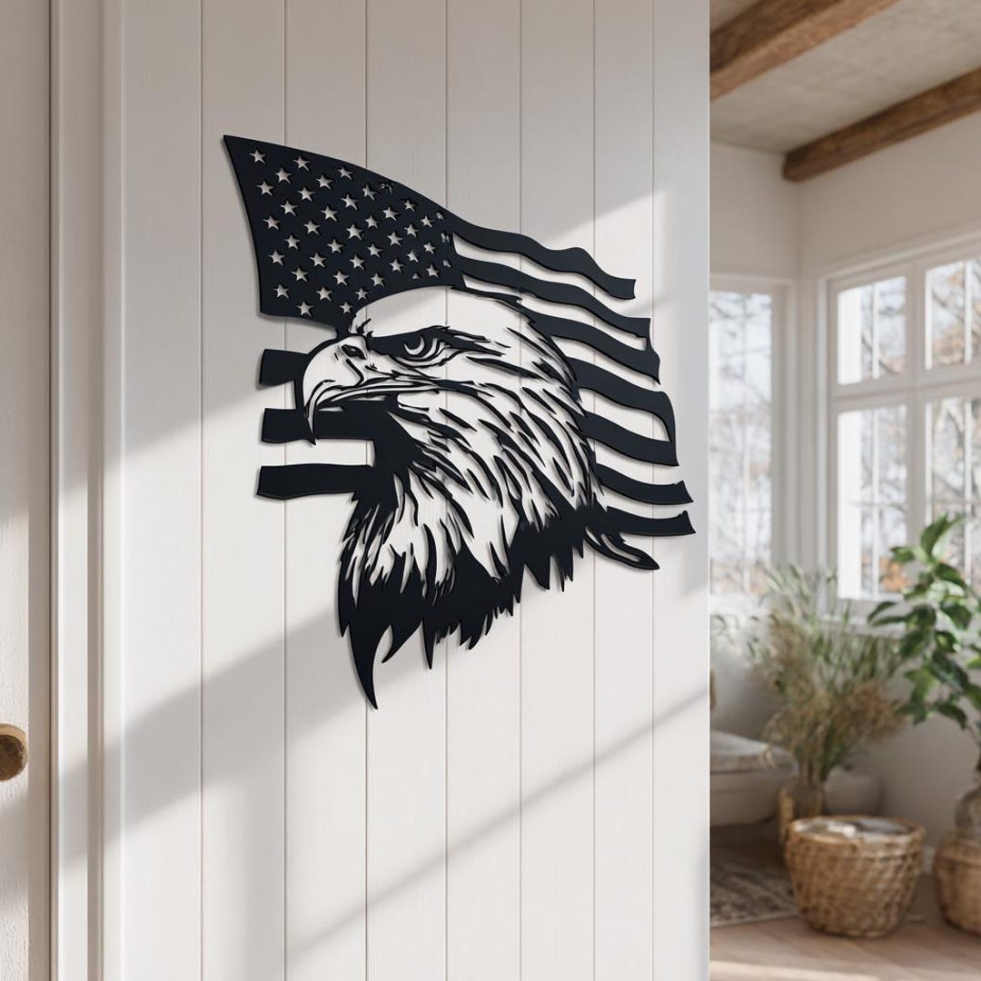 American Eagle Metal Wall Art: Patriotic US Flag Decor - Etsy