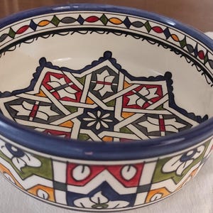 Set of 3 Handmade Moroccan Ceramic Plates – Multi-Size Artisan Set for Salad, fruits , and Snacks