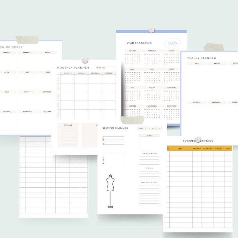 Homemakers Sewing Planner | Printable PDF Planner Pages | Meal Planning ...