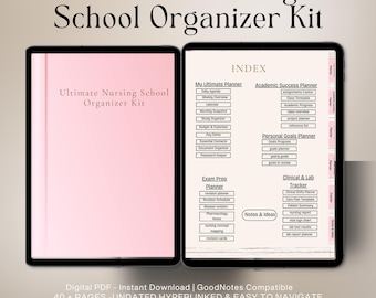 Kit de planificación para la escuela de enfermería, organizador digital para estudiantes de enfermería (PDF)